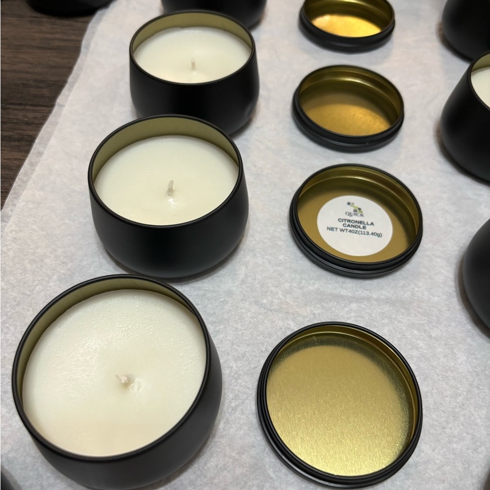 Handcrafted  citronella candle from premium soy wax .